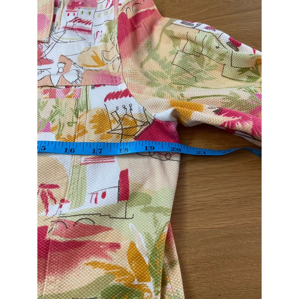 Lemon Grass Studio Women's Denim Style Jacket SZ Lrg Art to Wear Village Print - Picture 8 of 10